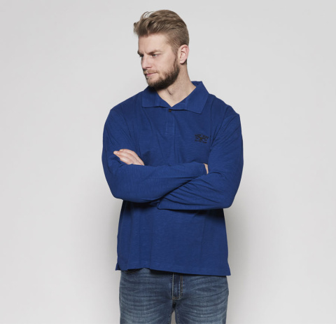 Replika Duża Koszulka Polo Longsleeve Blue