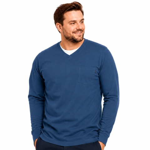 Duża Koszulka Longsleeve Viking - Niebieski