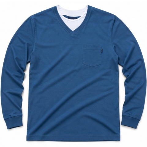 Duża Koszulka Longsleeve Viking - Niebieski