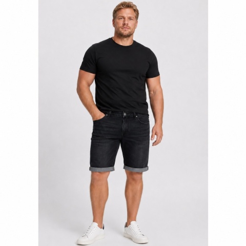 North 56 4 Duże krótkie spodnie jeans - Czarny