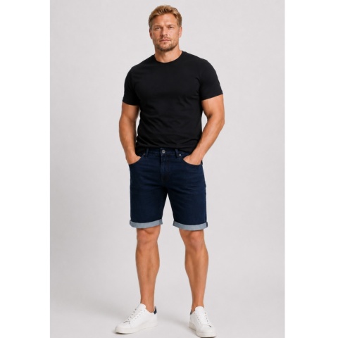 North 56 4 Duże krótkie spodnie jeans - Granat