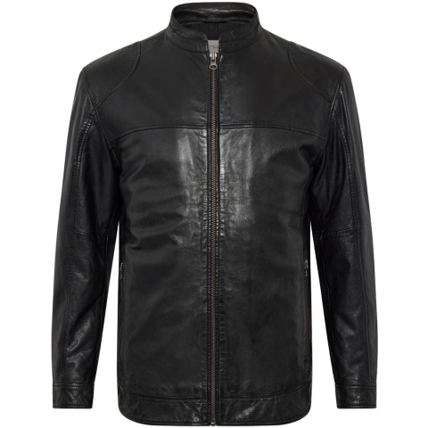 North 56Denim Duża Kurtka Zimowa Skórzana - Czarna