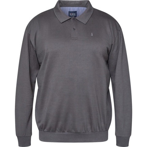 North Latitude Duża Bluza Polo Longsleeve - Szara
