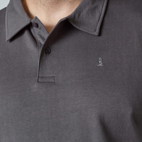 North Latitude Duża Bluza Polo Longsleeve - Szara