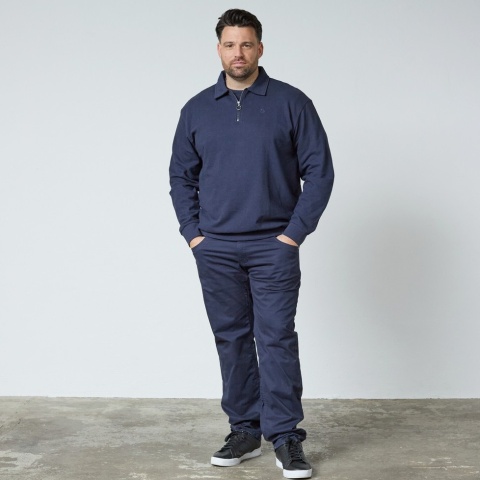 North Latitude Duża Bluza Polo Longsleeve - Navy