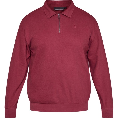 North Latitude Duża Bluza Polo Longsleeve - Bordo