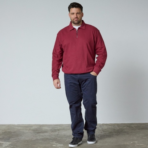 North Latitude Duża Bluza Polo Longsleeve - Bordo