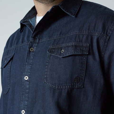 North Latitude Duża Koszula Jeans - Denim