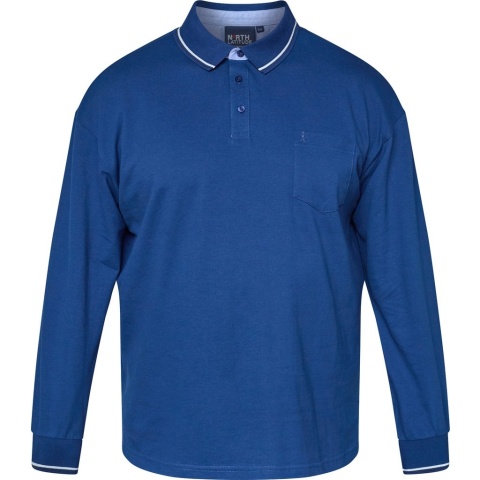 North Latitude Duża Koszulka Polo Longsleeve - Blue