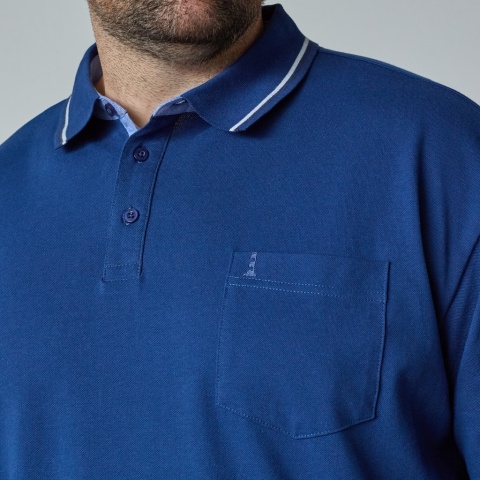 North Latitude Duża Koszulka Polo Longsleeve - Blue