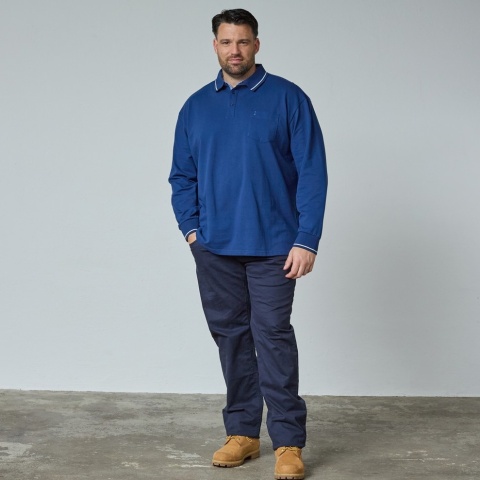 North Latitude Duża Koszulka Polo Longsleeve - Blue