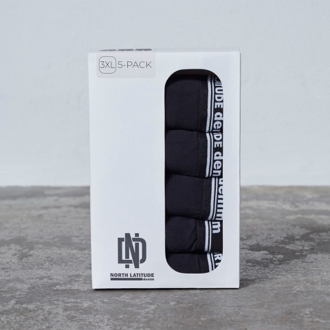 North Latitude Duże Bokserki 5-pack - Czarne