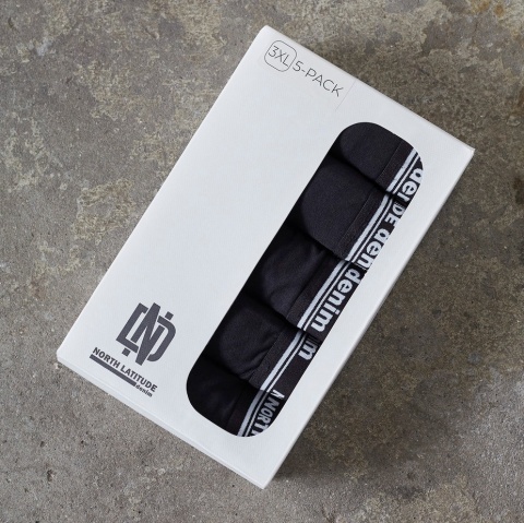 North Latitude Duże Bokserki 5-pack - Czarne